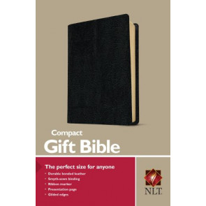 Compact Gift Bible NLT  - Bonded Leather Black With ribbon marker(s)