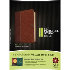 NLT Parallel Study Bible, TuTone (LeatherLike, Brown/Tan) - LeatherLike Brown/Tan With ribbon marker(s)