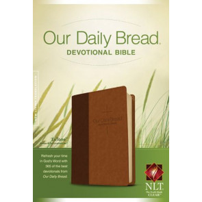 Our Daily Bread Devotional Bible NLT, TuTone (LeatherLike, Brown/Tan) - LeatherLike Brown/Tan With ribbon marker(s)