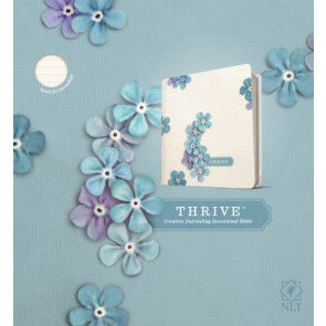 NLT THRIVE Creative Journaling Devotional Bible (Hardcover, Blue Flowers) - Hardcover Blue Flowers With ribbon marker(s)