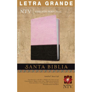 Santa Biblia NTV, Edición personal, letra grande, DuoTono (SentiPiel, Rosa/Café, Letra Roja) - LeatherLike With ribbon marker(s)