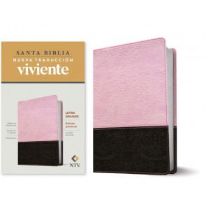 Santa Biblia NTV, Edición personal, letra grande, DuoTono (SentiPiel, Rosa/Café, Letra Roja) - LeatherLike Pink/Brown With ribbon marker(s)