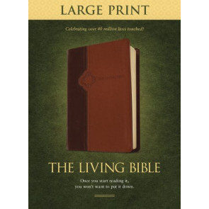Living Bible Large Print Edition, TuTone (LeatherLike, Brown/Tan) - LeatherLike Brown/Tan With ribbon marker(s)