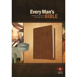 Every Man's Bible NLT, Deluxe Messenger Edition (LeatherLike, Brown) - LeatherLike Layered Brown With ribbon marker(s)