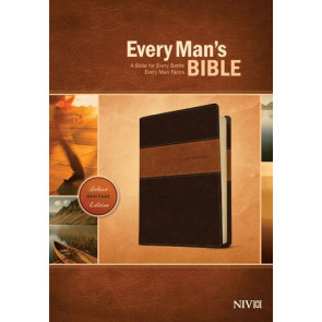 Every Man's Bible NIV, Deluxe Heritage Edition, TuTone (LeatherLike, Brown/Tan) - LeatherLike Brown/Tan/Brown/Tan With ribbon marker(s)
