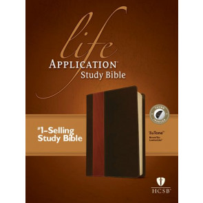 HCSB Life Application Study Bible, Second Edition, TuTone (Red Letter, LeatherLike, Brown/Tan, Indexed) - LeatherLike Brown/Multicolor/Tan With thumb index and ribbon marker(s)