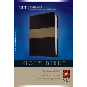 Slimline Center Column Reference Bible NLT, TuTone (LeatherLike, Black/Taupe, Red Letter) - LeatherLike Taupe With ribbon marker(s)