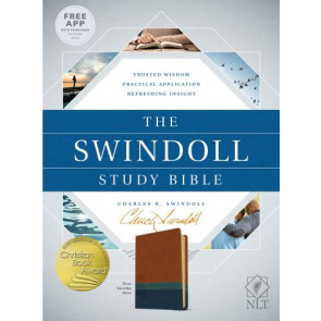 Swindoll Study Bible NLT, TuTone (LeatherLike, Brown/Teal/Blue) - Imitation Leather Teal With ribbon marker(s)