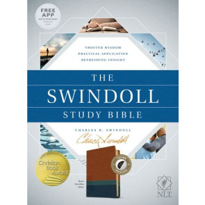 Swindoll Study Bible NLT, TuTone (LeatherLike, Brown/Teal/Blue, Indexed) - Imitation Leather Brown/Teal/Blue With thumb index and ribbon marker(s)