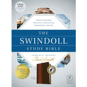 Swindoll Study Bible NLT, TuTone (LeatherLike, Brown/Tan, Indexed) - LeatherLike With thumb index and ribbon marker(s)