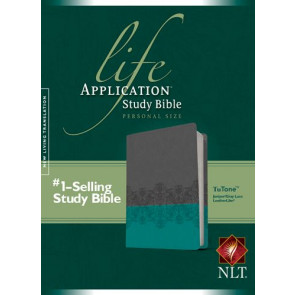 NLT Life Application Study Bible, Second Edition, Personal Size  - LeatherLike Juniper/Gray Lace With ribbon marker(s)