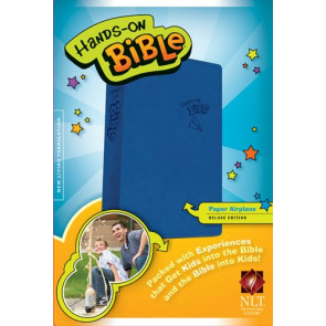 Hands-On Bible NLT (LeatherLike, Blue) - LeatherLike Paper Airplane With ribbon marker(s)