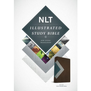 Illustrated Study Bible NLT, TuTone  - LeatherLike Chocolate/Teal With ribbon marker(s)