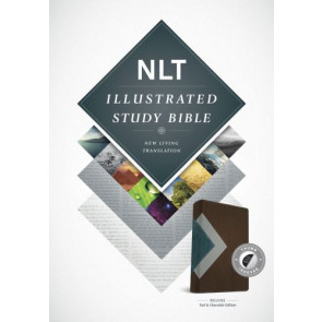 Illustrated Study Bible NLT, TuTone  - LeatherLike Chocolate/Teal With thumb index and ribbon marker(s)