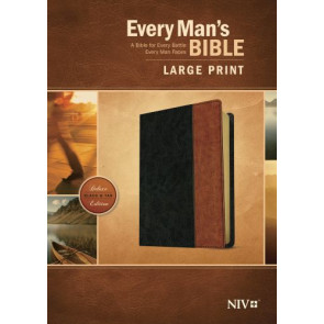 Every Man's Bible NIV, Large Print, TuTone (LeatherLike, Black/Tan) - LeatherLike Black/Tan With ribbon marker(s)