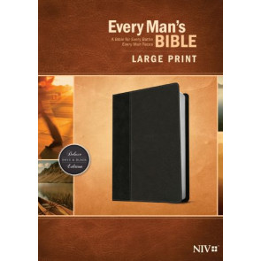 Every Man's Bible NIV, Large Print, TuTone (LeatherLike, Onyx/Black) - LeatherLike Onyx/Black With ribbon marker(s)