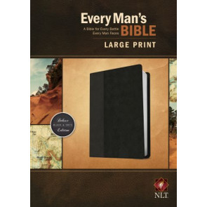Every Man's Bible NLT, Large Print, TuTone (LeatherLike, Black/Onyx) - LeatherLike Black/Onyx With ribbon marker(s)