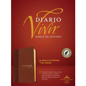 Biblia de estudio del diario vivir RVR60 (SentiPiel, Café/Café claro, Índice, Letra Roja) - LeatherLike With thumb index and ribbon marker(s)