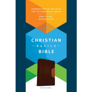 Christian Basics Bible NLT, TuTone  - LeatherLike Brown/Tan With ribbon marker(s)