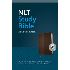 NLT Study Bible, TuTone  - LeatherLike Brown/Slate With thumb index and ribbon marker(s)