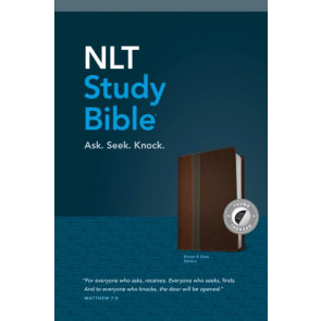 NLT Study Bible, TuTone (LeatherLike, Brown/Slate, Indexed, Red Letter) - LeatherLike Slate With thumb index and ribbon marker(s)