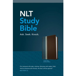 NLT Study Bible, TuTone  - LeatherLike Twilight Blue/Brown With ribbon marker(s)