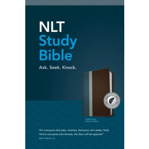 NLT Study Bible, TuTone (LeatherLike, Twilight Blue/Brown, Indexed, Red Letter) - LeatherLike Twilight Blue With thumb index and ribbon marker(s)