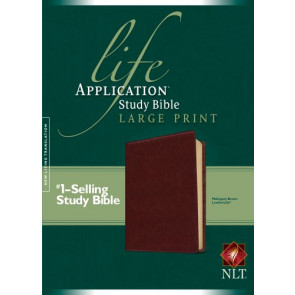 NLT Life Application Study Bible, Second Edition, Large Print (LeatherLike, Brown, Red Letter) - LeatherLike With ribbon marker(s)
