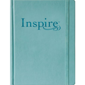 Inspire Bible Large Print NLT  - Hardcover Tranquil Blue With ribbon marker(s) Wide margin