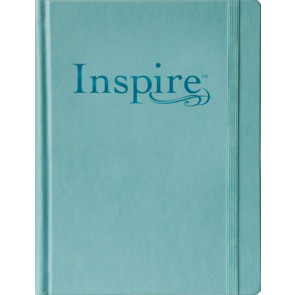 Inspire Bible Large Print NLT (Hardcover LeatherLike, Tranquil Blue) - Hardcover Tranquil Blue With ribbon marker(s) Wide margin