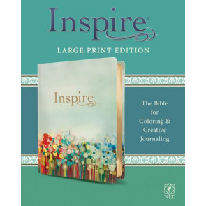 Inspire Bible Large Print NLT (LeatherLike, Floral Fields with Gold) - Shimmery LeatherLike Floral Fields with Gold Imitation Leather With ribbon marker(s)