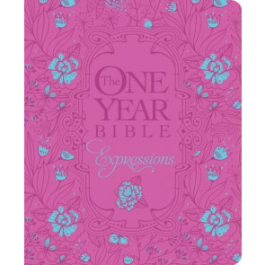 The One Year Bible Expressions, Deluxe  - Hardcover Pink Flowers With ribbon marker(s) Wide margin