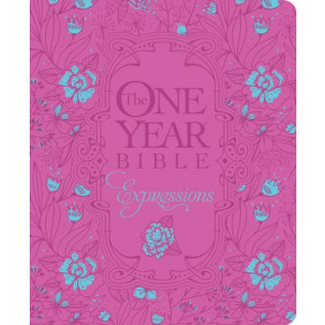 One Year Bible Expressions NLT, Deluxe (Hardcover, Pink Flowers) - Hardcover Pink Flowers With ribbon marker(s) Wide margin