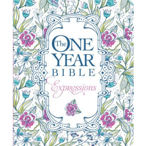 One Year Bible Expressions NLT (Softcover, Blue Flowers) - Softcover Blue Flowers