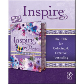 Inspire PRAISE Bible NLT (LeatherLike, Purple Garden) - Silky LeatherLike Purple Garden Imitation Leather Flexible plastic/vinyl cover