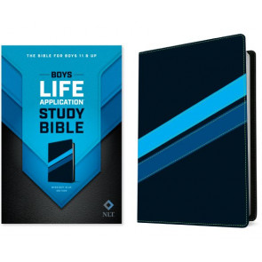 NLT Boys Life Application Study Bible, TuTone  - LeatherLike Midnight Blue With ribbon marker(s)