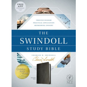 Swindoll Study Bible NLT (LeatherLike, Black) - LeatherLike With ribbon marker(s)