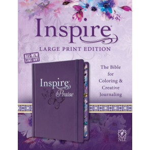 Inspire PRAISE Bible Large Print NLT  - Hardcover Purple With ribbon marker(s) Wide margin
