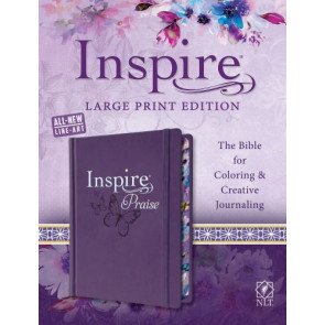 Inspire PRAISE Bible Large Print NLT (Hardcover LeatherLike, Purple) - Hardcover With ribbon marker(s) Wide margin