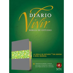 Biblia de estudio del diario vivir NTV (SentiPiel, Gris/Verde, Letra Roja) - LeatherLike Gray With ribbon marker(s)