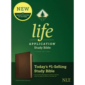 NLT Life Application Study Bible, Third Edition (LeatherLike, Dark Brown/Brown) - LeatherLike Dark Brown With ribbon marker(s)