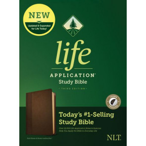 NLT Life Application Study Bible, Third Edition (LeatherLike, Dark Brown/Brown, Indexed) - LeatherLike Dark Brown With thumb index and ribbon marker(s)