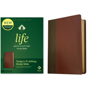 NLT Life Application Study Bible, Third Edition (LeatherLike, Brown/Mahogany, Red Letter) - LeatherLike Mahogany With ribbon marker(s)