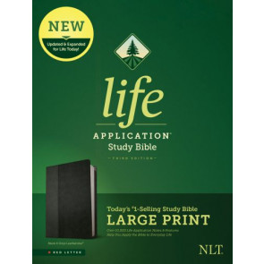 NLT Life Application Study Bible, Third Edition, Large Print  - LeatherLike Onyx With ribbon marker(s)