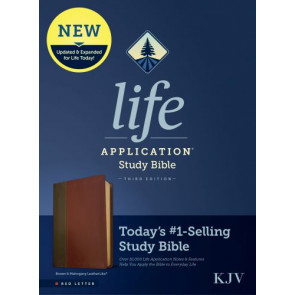 KJV Life Application Study Bible, Third Edition  - Leather / fine binding Brown/Mahogany With ribbon marker(s)