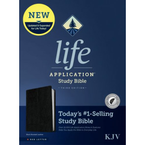 KJV Life Application Study Bible, Third Edition  - Leather / fine binding Black With thumb index and ribbon marker(s)