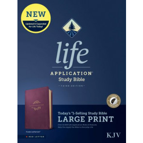 KJV Life Application Study Bible, Third Edition, Large Print (Red Letter, LeatherLike, Purple, Indexed) - Leather / fine binding Purple With thumb index and ribbon marker(s)