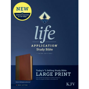 KJV Life Application Study Bible, Third Edition, Large Print  - LeatherLike Brown/Mahogany With ribbon marker(s)