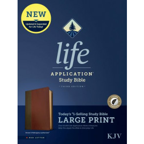 KJV Life Application Study Bible, Third Edition, Large Print (LeatherLike, Brown/Mahogany, Indexed, Red Letter) - Imitation Leather Mahogany With thumb index and ribbon marker(s)