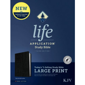 KJV Life Application Study Bible, Third Edition, Large Print  - Bonded Leather Black With thumb index and ribbon marker(s)